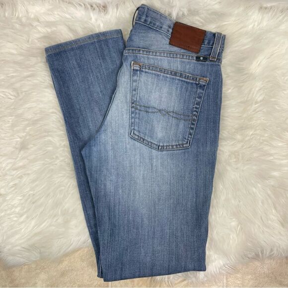 Lucky Brand 121 Heritage slim distress jeans W-29 L-32 light blue. - Picture 7 of 8